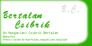 bertalan csibrik business card